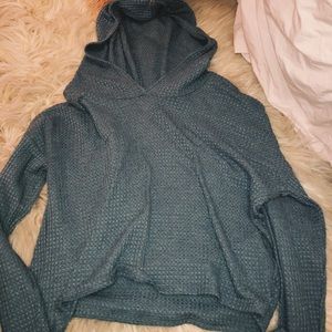 cropped hooded sweater